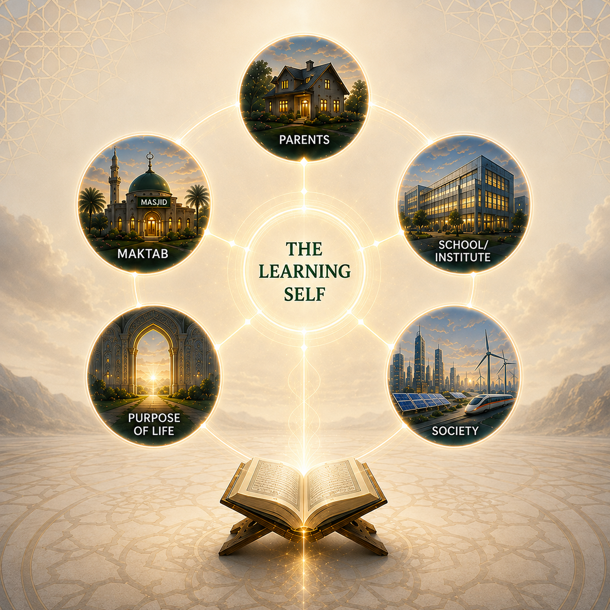 The Learning Self at the centre of Parents, Maktab, School, Society and Purpose of Life